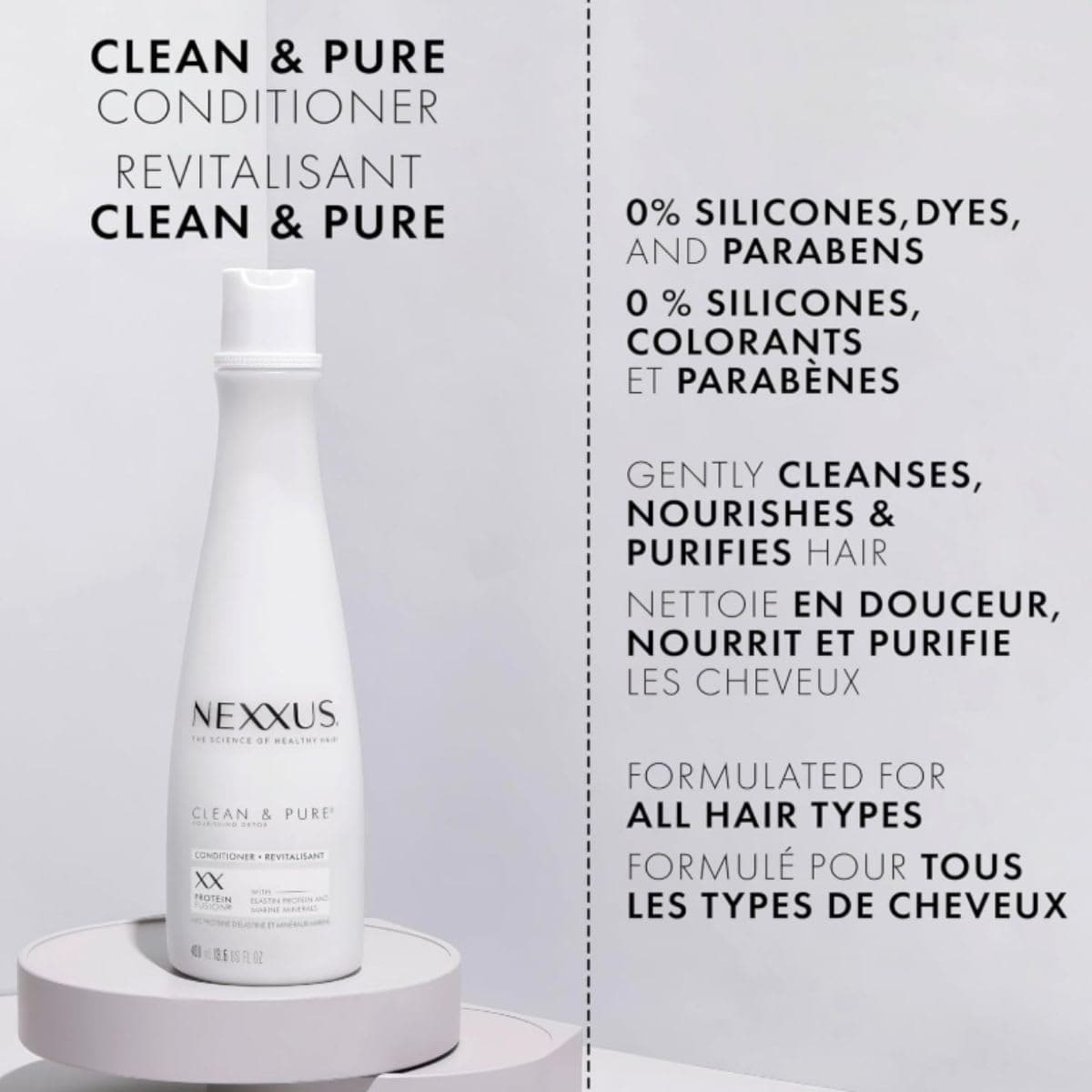 Nexxus Clean & Pure Conditioner moisturizing for all hair types Moisture silicone free, paraben free, dye free 400 ml thumbnail 6