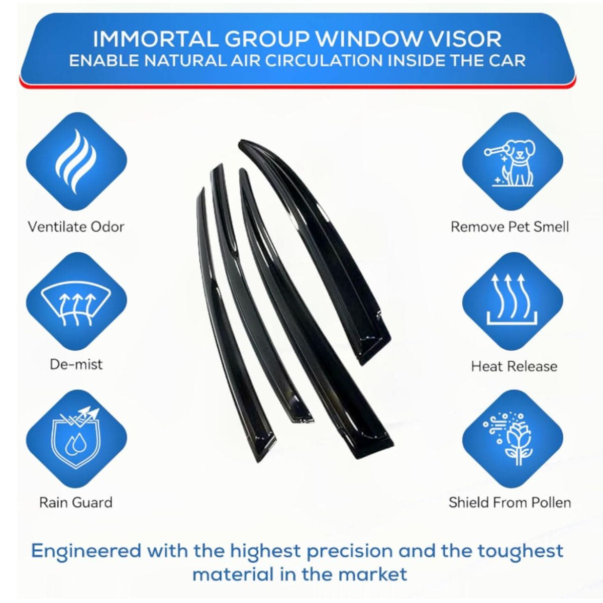 Window visor - Immortal Group Mercedes-Benz E-Class Sedan thumbnail 4