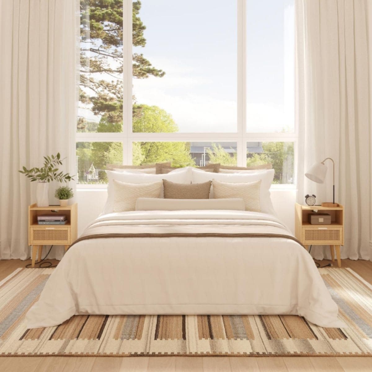 Rattan Nightstand Set - Yaukomel Natural thumbnail 3