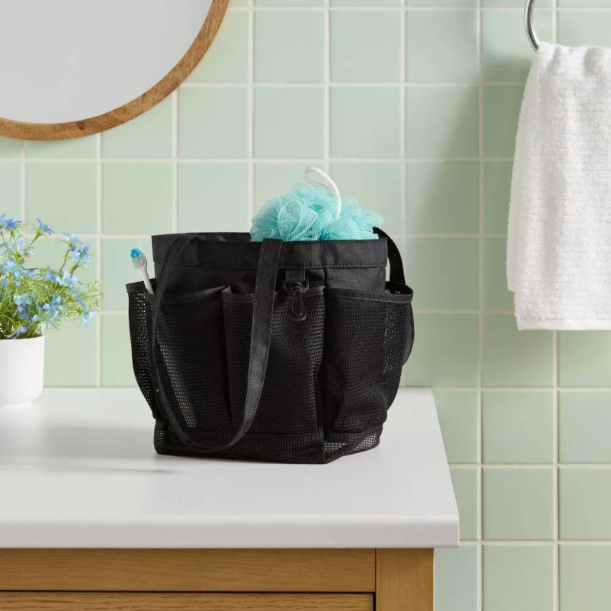 Mesh Shower Caddy for Dorm - Room Essentials™ Black thumbnail 3