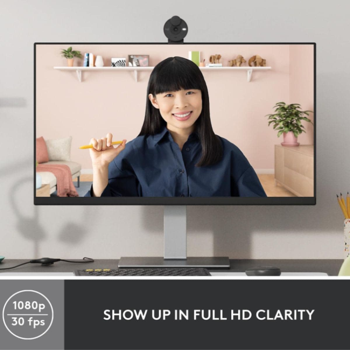 Logitech Brio 300 Full HD Webcam with Privacy Shutter thumbnail 2