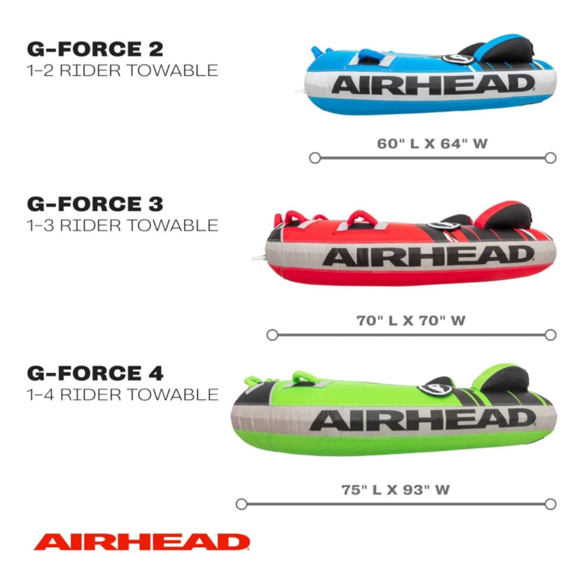 Airhead G-Force Towable Tube for Boating with 1-4 Rider Options thumbnail 7
