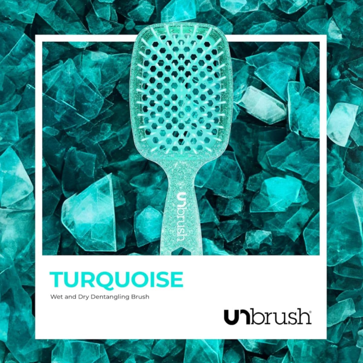 FHI Heat UNbrush Detangling Brush for Pain-Free Brushing on All Wet or Dry Hair Types — Durable DuoFlex Anti-Static Bristles, Lightweight Handle, Vented Hair Brush, Turquoise Green thumbnail 7