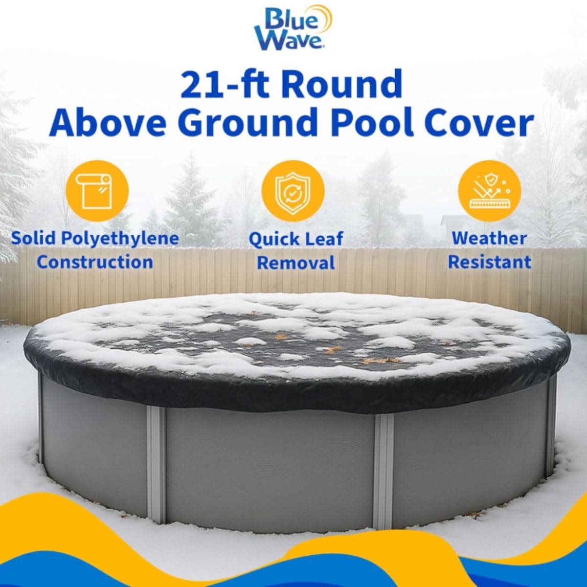 Above Ground Pool Winter Cover - Blue Wave Bronze 8-Year 21-ft thumbnail 2
