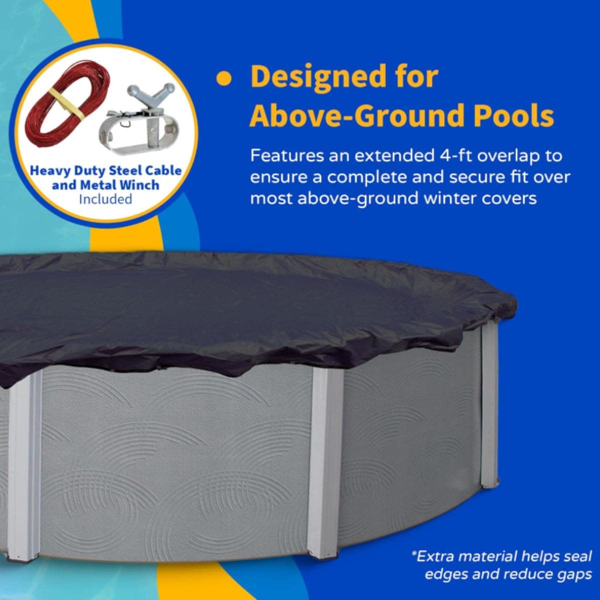 Above Ground Pool Winter Cover - Blue Wave Bronze 8-Year 21-ft thumbnail 6
