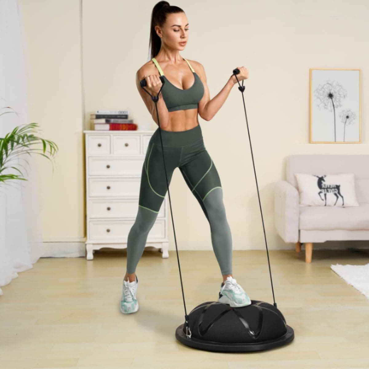 Half Exercise Ball Trainer - VEVOR Black 23 inch thumbnail 7