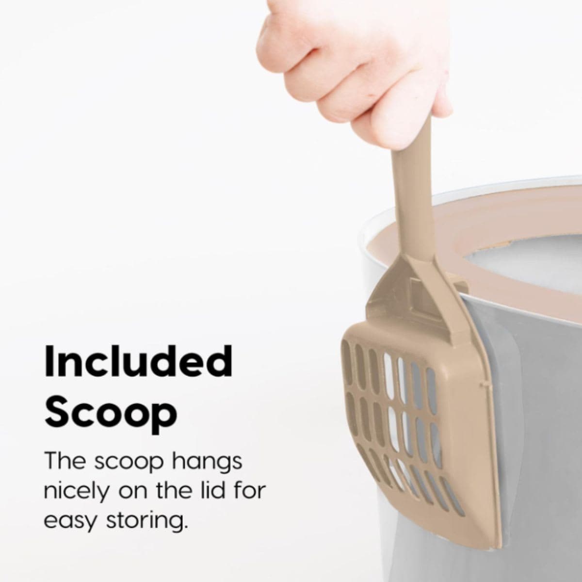 IRIS USA Top Entry Cat Litter Box with Cat Litter Scoop - Large - White thumbnail 6