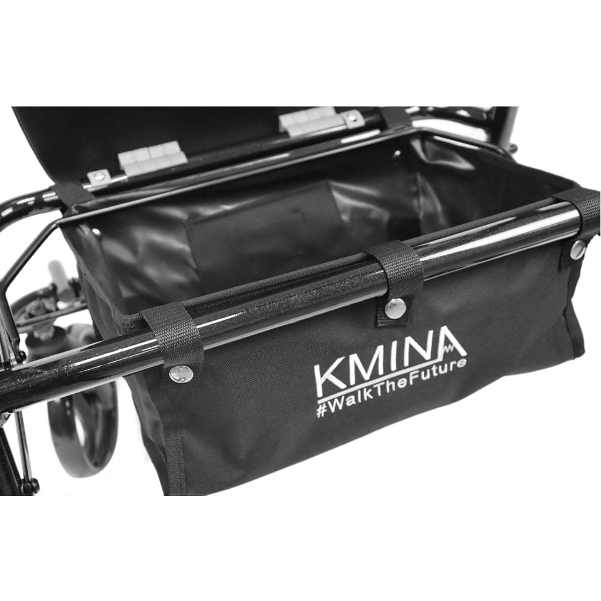 Folding Rollator Walker - KMINA Black Adjustable Seat thumbnail 7