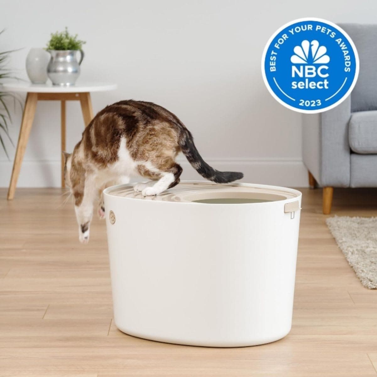 Top Entry Cat Litter Box - Iris White Beige thumbnail 4