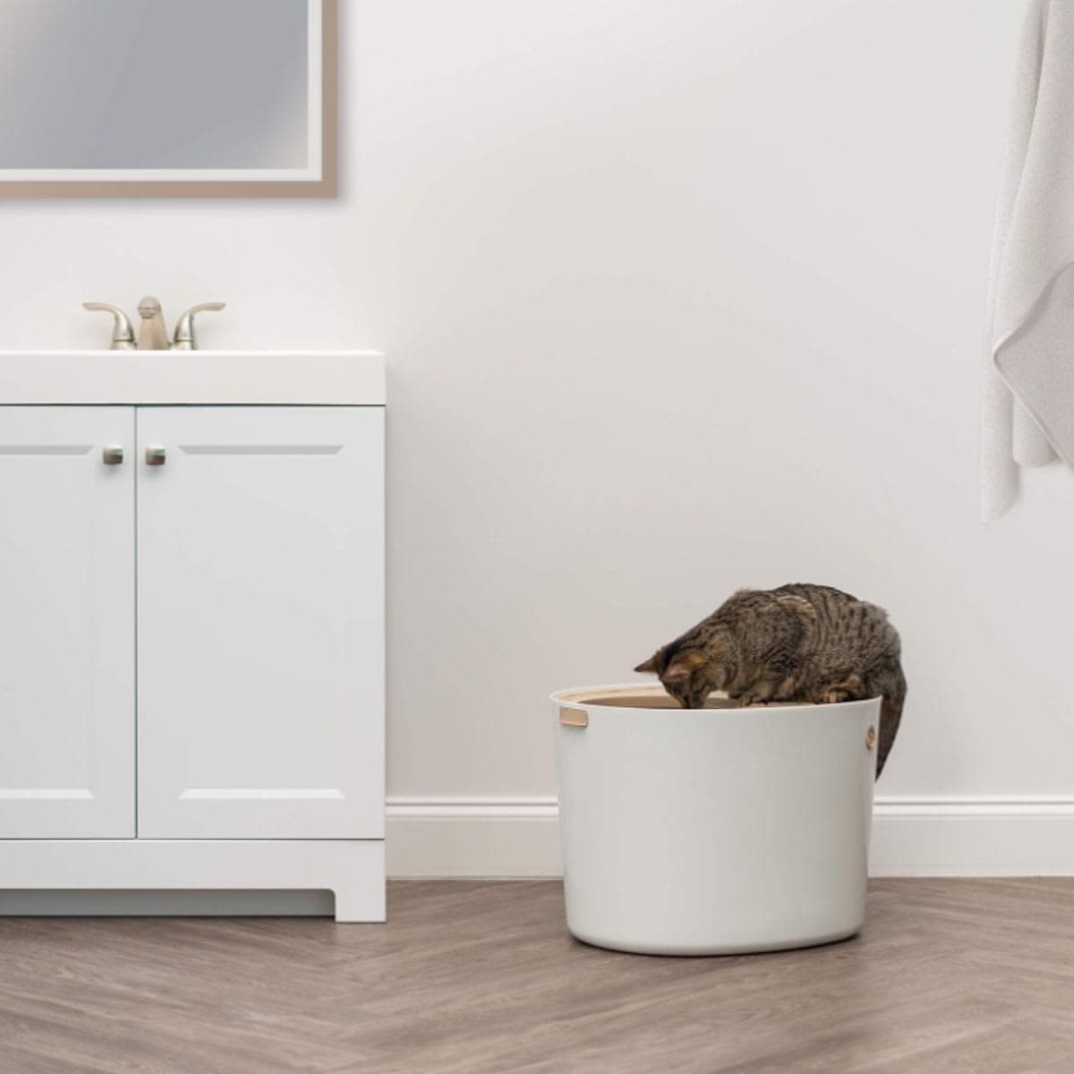 Top Entry Cat Litter Box - Iris White Beige thumbnail 5