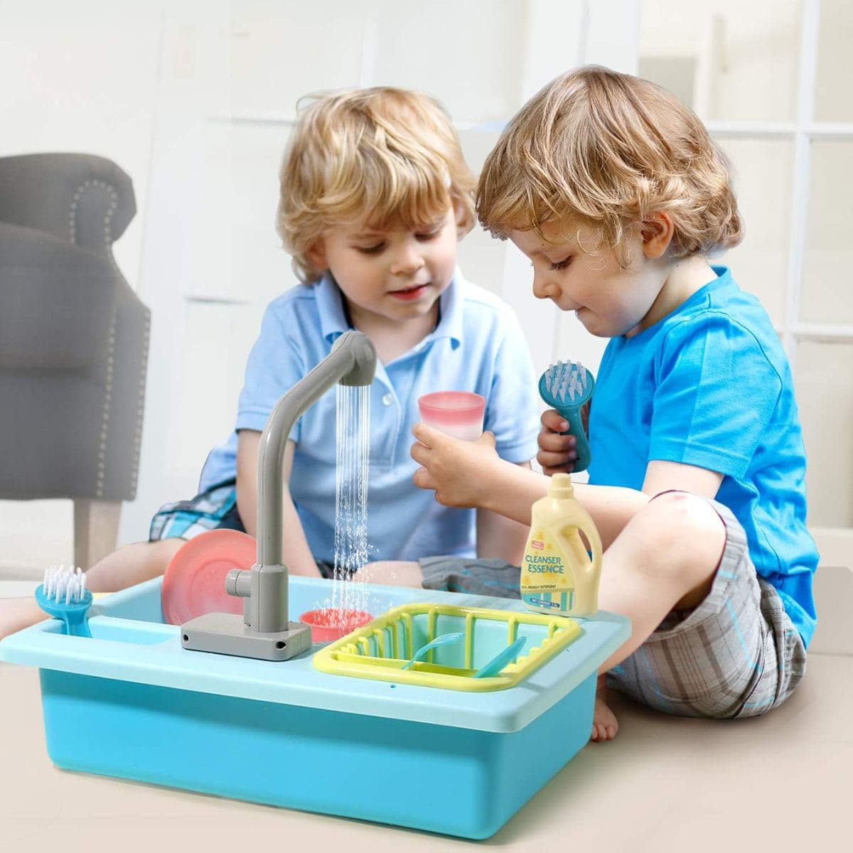 CUTE STONE Color Changing Kitchen Sink Toys, Children Heat Sensitive Electric thumbnail 2
