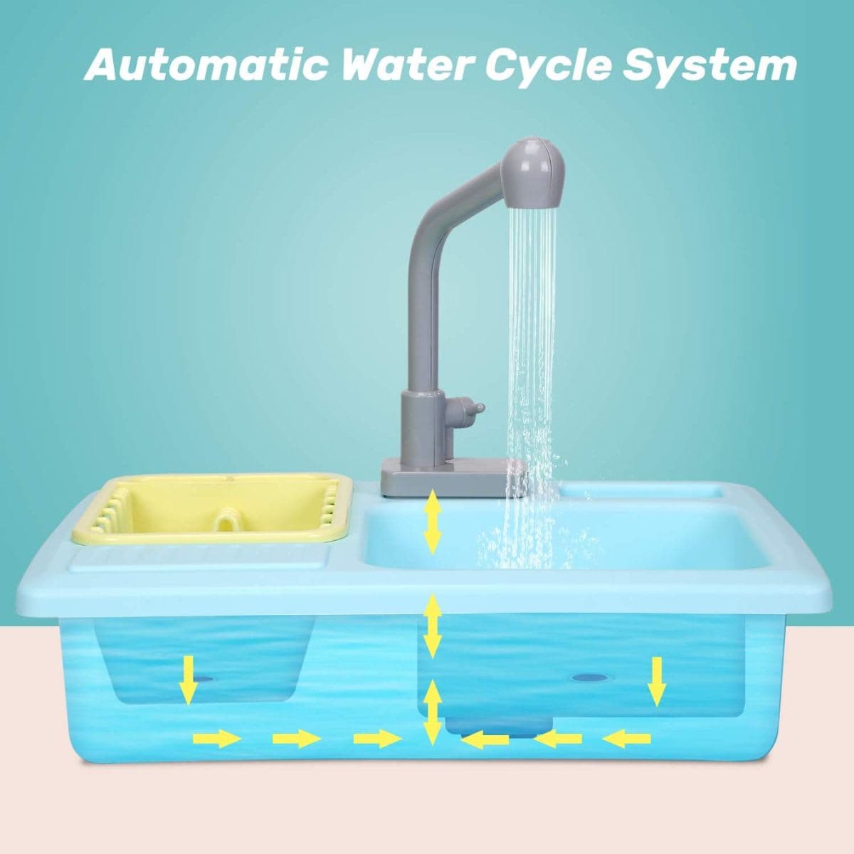 CUTE STONE Color Changing Kitchen Sink Toys, Children Heat Sensitive Electric thumbnail 4