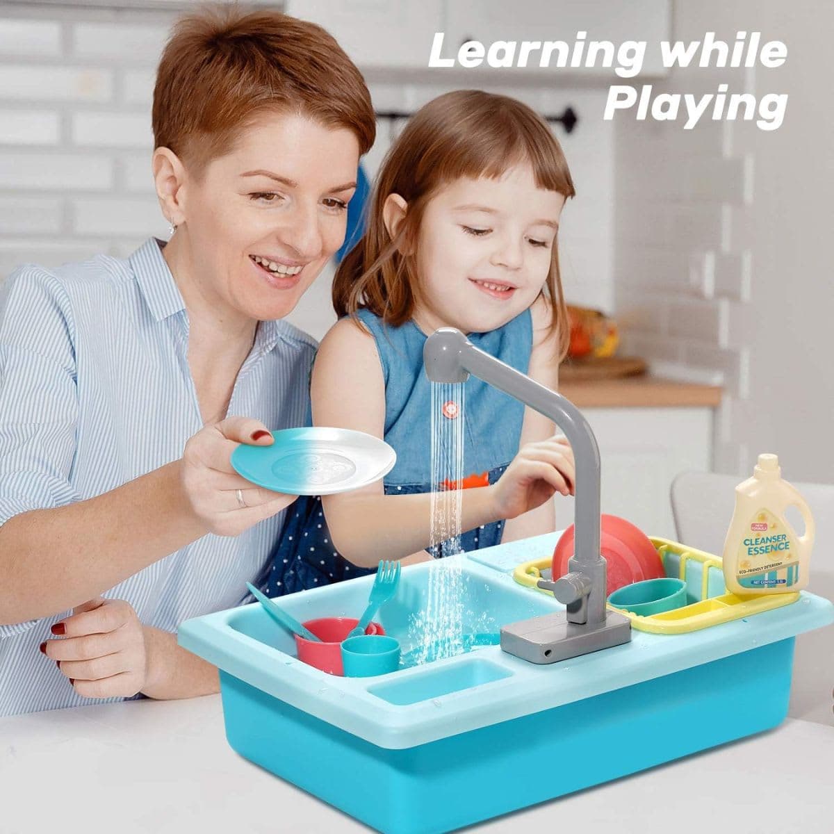 CUTE STONE Color Changing Kitchen Sink Toys, Children Heat Sensitive Electric thumbnail 5