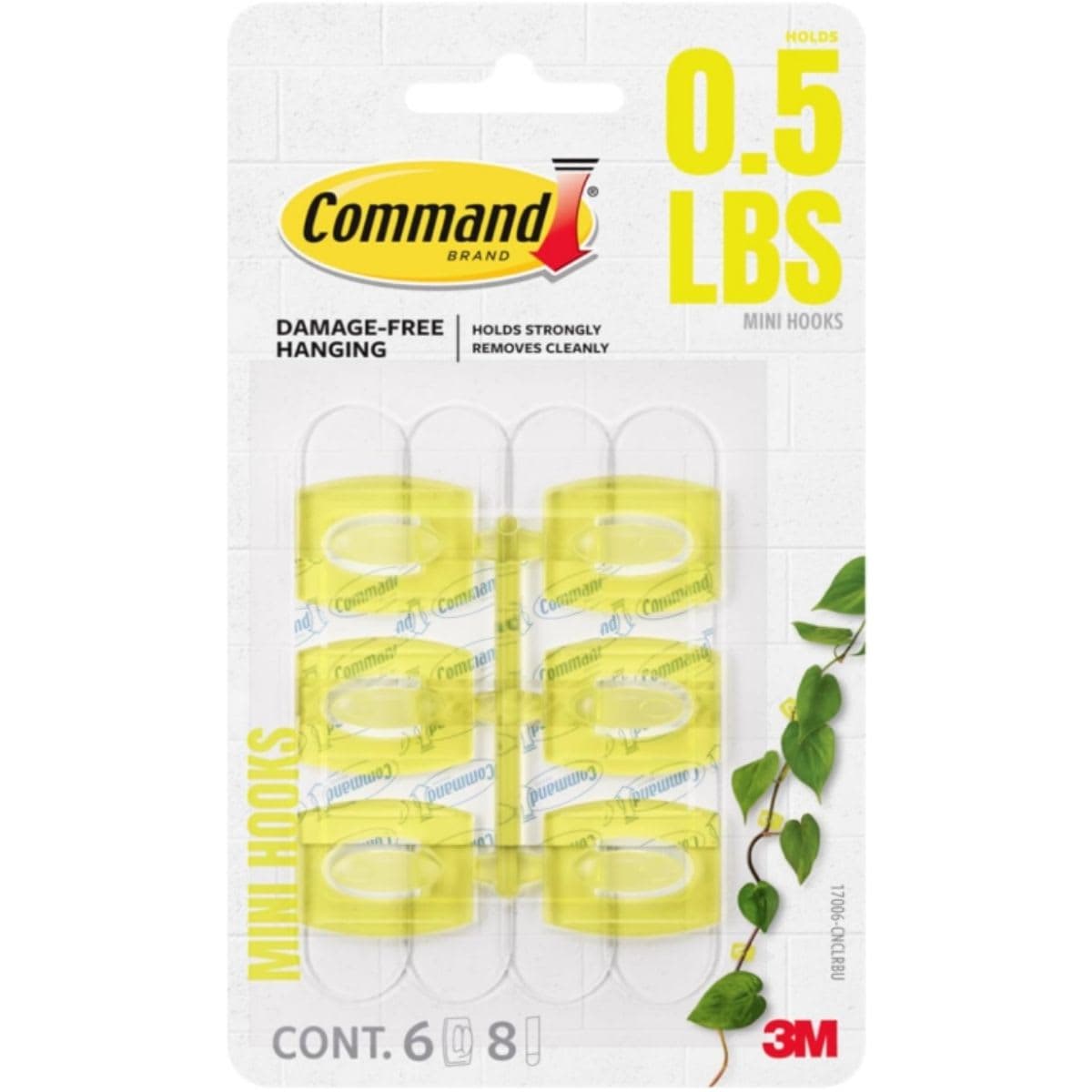 Command Limited Edition Mini Hooks [Removable]: 6-pack (Dragonfruit) — image 1