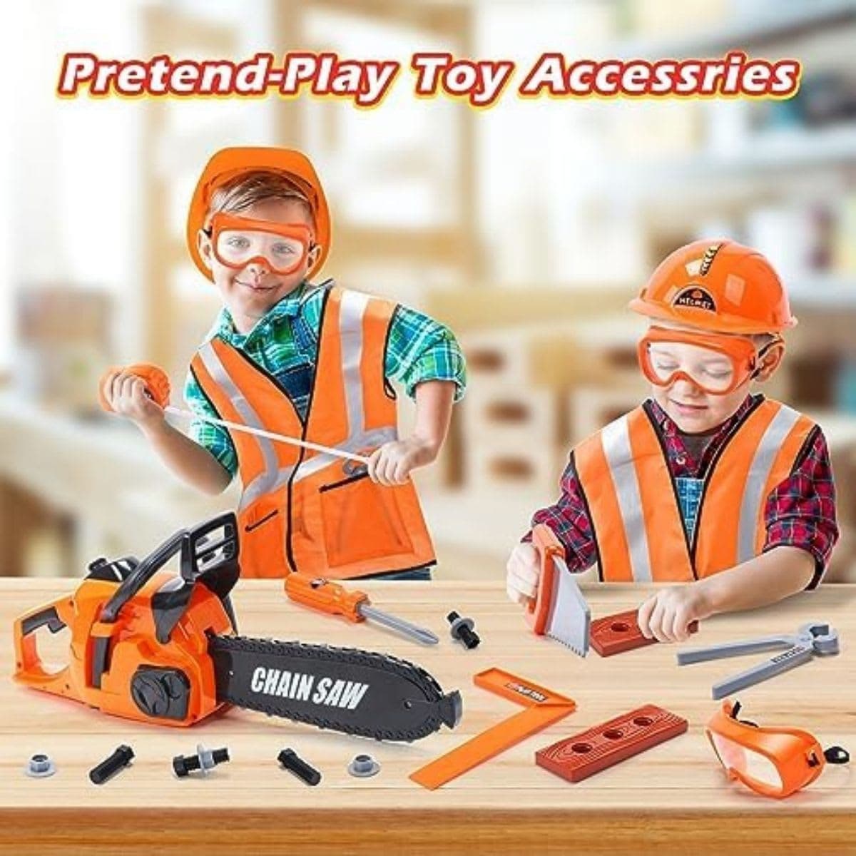 Skirtoy Chainsaw Toy for Kids, Children's Play Simulation Series, Outdoor Electric Chainsaw Tool Set, Tool Set for Preschool Toddlers, Gifts. thumbnail 3