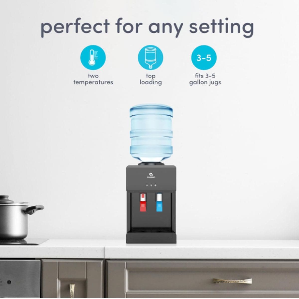 Countertop Water Cooler Dispenser - Avalon Black thumbnail 4