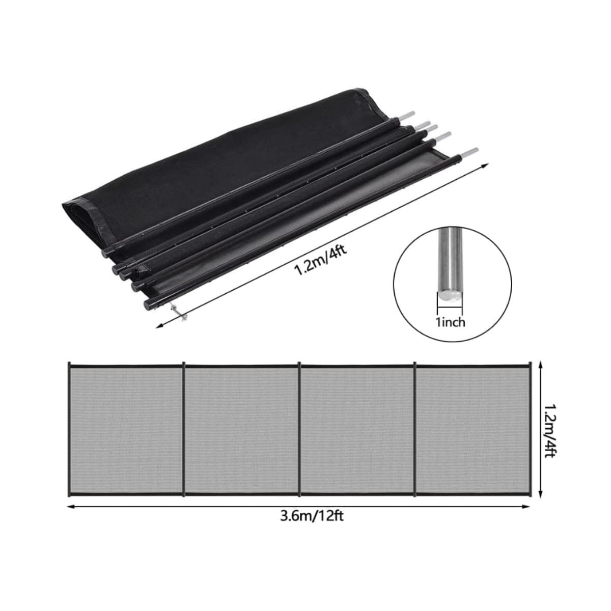 Removable Pool Fence - Black Mesh Outdoor thumbnail 2