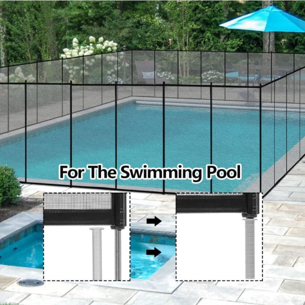 Removable Pool Fence - Black Mesh Outdoor thumbnail 3