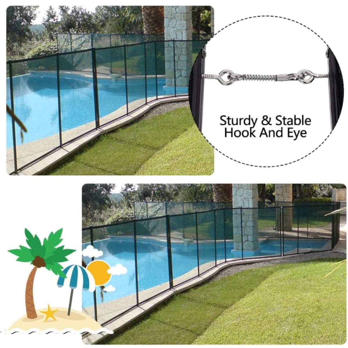 Removable Pool Fence - Black Mesh Outdoor thumbnail 4