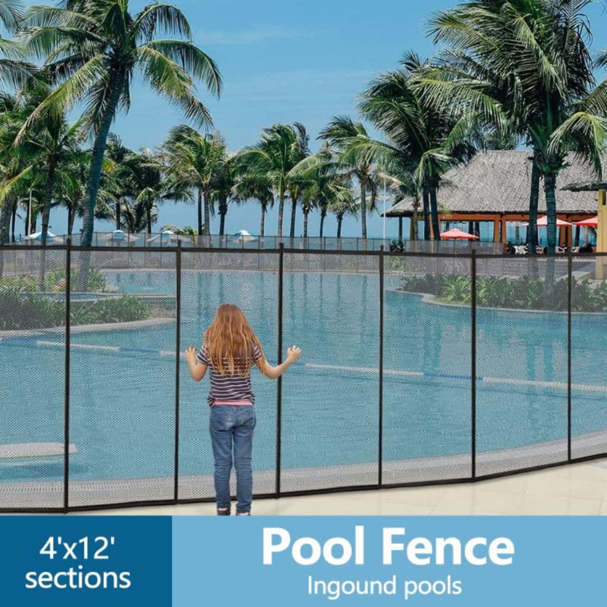 Removable Pool Fence - Black Mesh Outdoor thumbnail 6