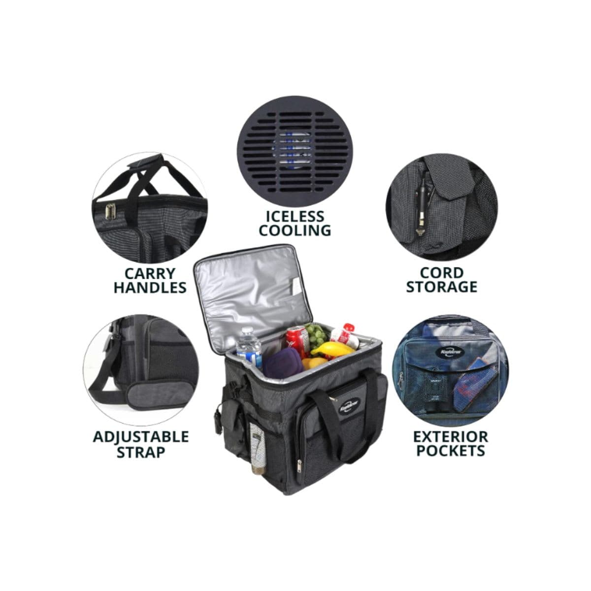 Soft Cooler Bag - Koolatron 25L Gray Black thumbnail 3