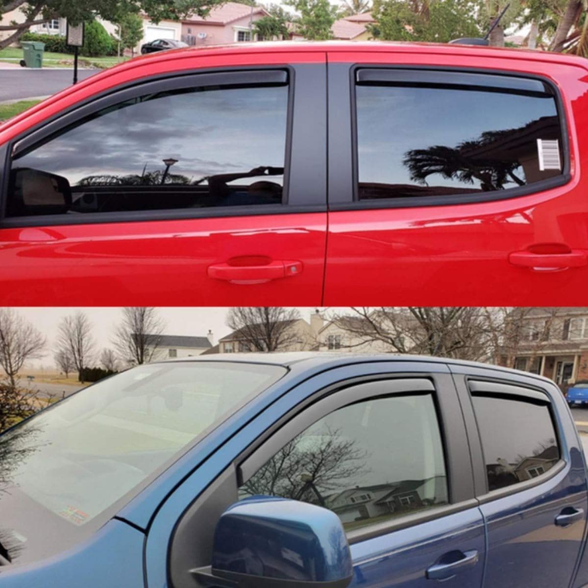 Lightronic Extra Durable Clip-on in-Channel Auto Vent Window Visor, Fits 2015-2022 Chevrolet Colorado & GMC Canyon, Crew Cab, UV Protection Rain Guard, Original Wind Deflector, Dark Smoke, 4-Pcs thumbnail 5