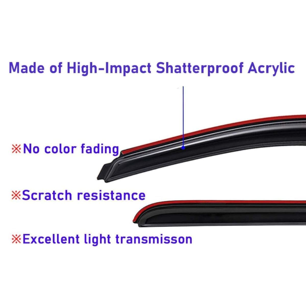 Lightronic Extra Durable Clip-on in-Channel Auto Vent Window Visor, Fits 2015-2022 Chevrolet Colorado & GMC Canyon, Crew Cab, UV Protection Rain Guard, Original Wind Deflector, Dark Smoke, 4-Pcs thumbnail 6