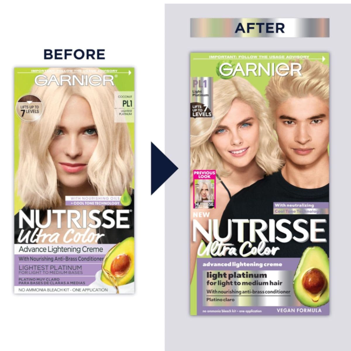 Garnier Nutrisse Ultra Color Coconut PL1 Lightest Platinum