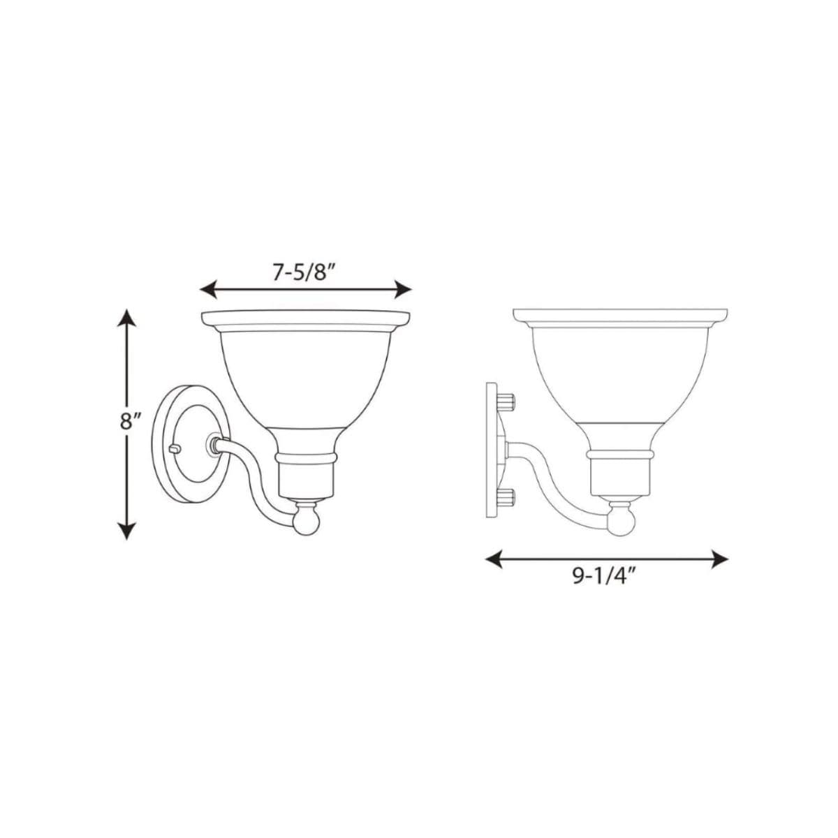 Progress Lighting P3161 09 Brushed Nickel Wall Bracket with White Etched Glass thumbnail 2