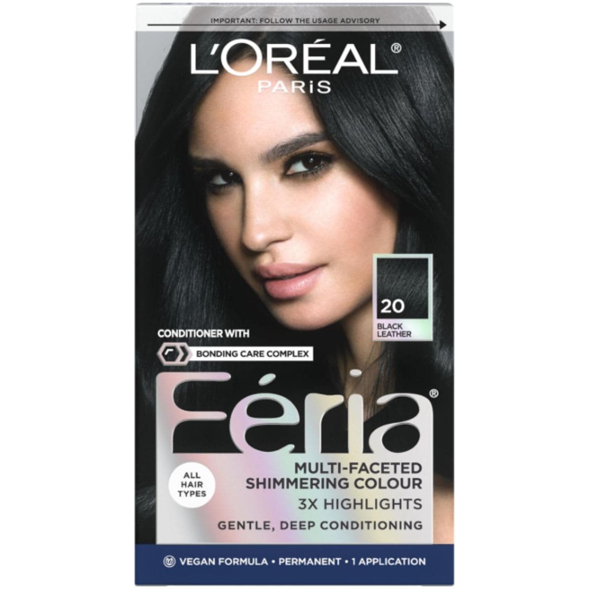 Permanent Hair Color - L'Oréal Paris 20 Black Leather