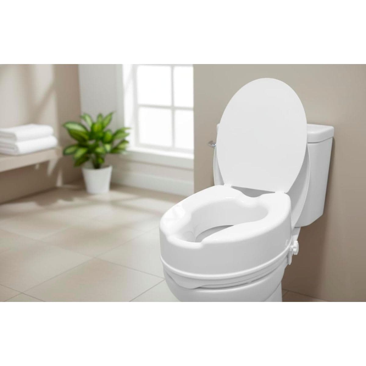 PEPE Mobility Raised Toilet Seat 6 Inch with Lid (Fits Round and Elongated Toilets up to 15"), Toilet Seat Riser for Seniors,300 lbs Capacity thumbnail 2