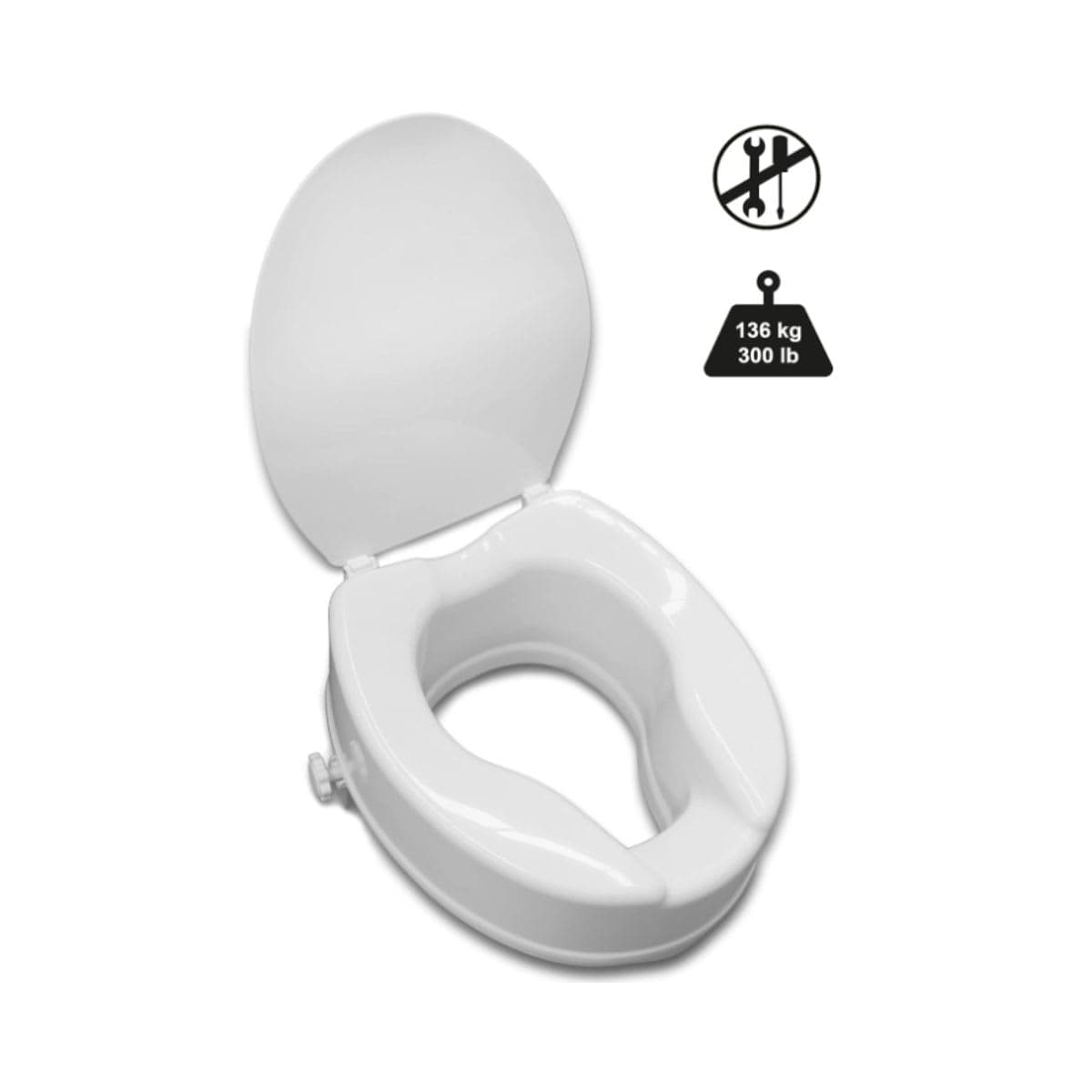 PEPE Mobility Raised Toilet Seat 6 Inch with Lid (Fits Round and Elongated Toilets up to 15"), Toilet Seat Riser for Seniors,300 lbs Capacity thumbnail 5