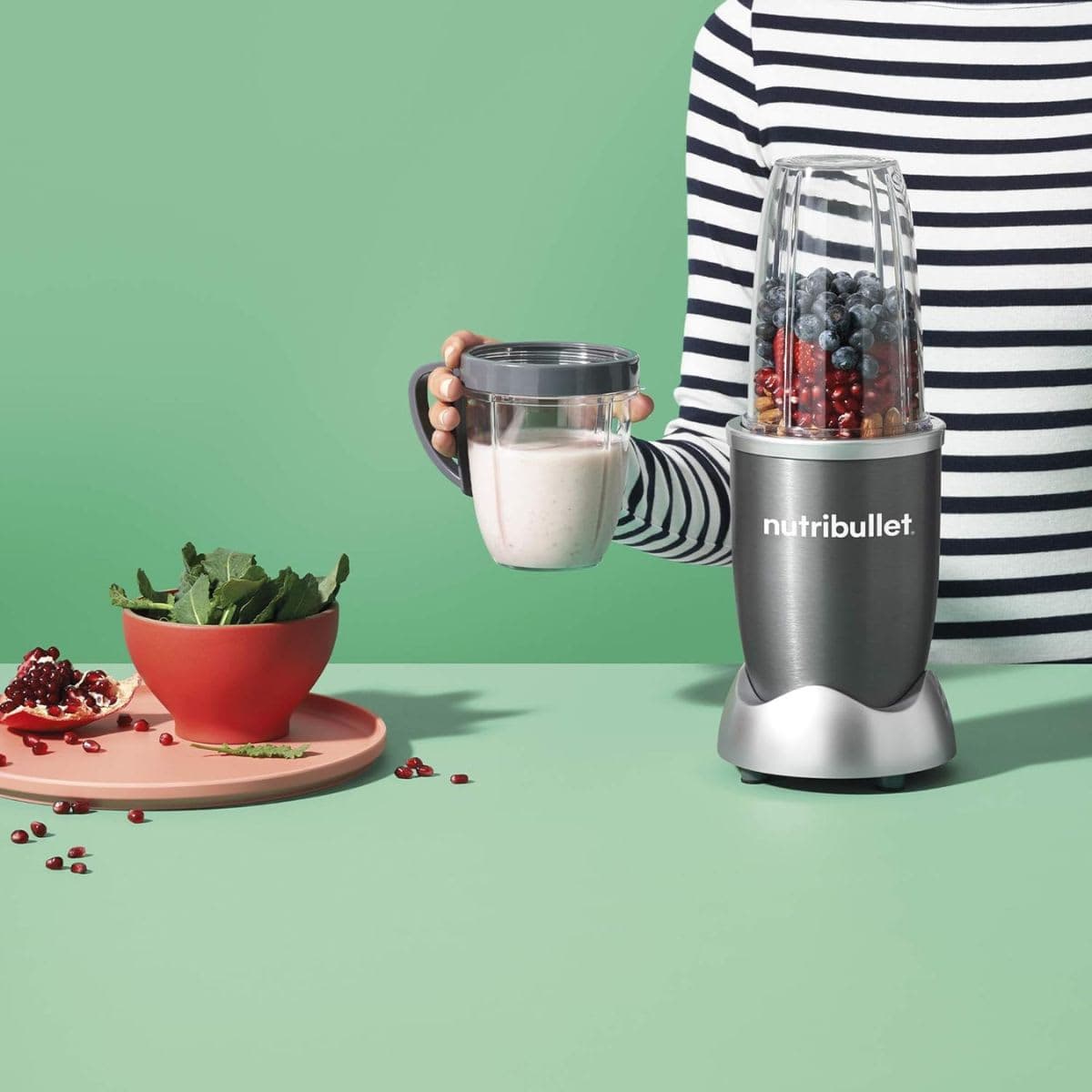 Nutri Bullet NBR-12 12-Piece Hi-Speed Blender/Mixer System, Gray thumbnail 6
