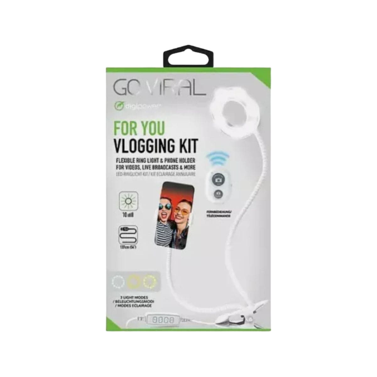 DigiPower Go Viral For You Vlogging Kit DP-VLR3 Live Streaming Ring Light - Vidéo