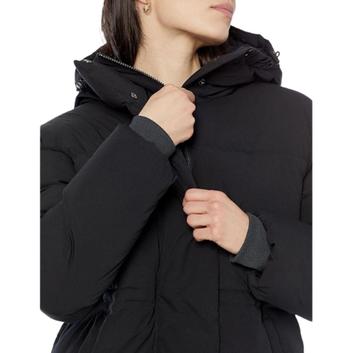 Essentials Women's Short Waisted Puffer Jacket, Black, X-Large thumbnail 3