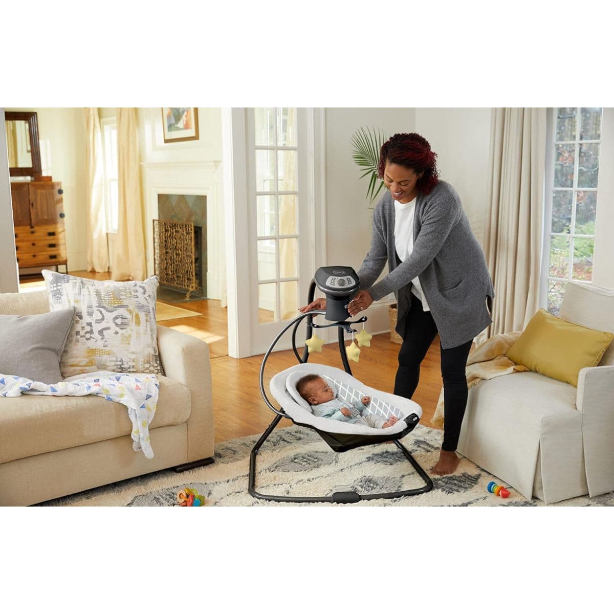 Graco Simple Sway LX Baby Swing with Multi-Direction Lounger, Allister thumbnail 3