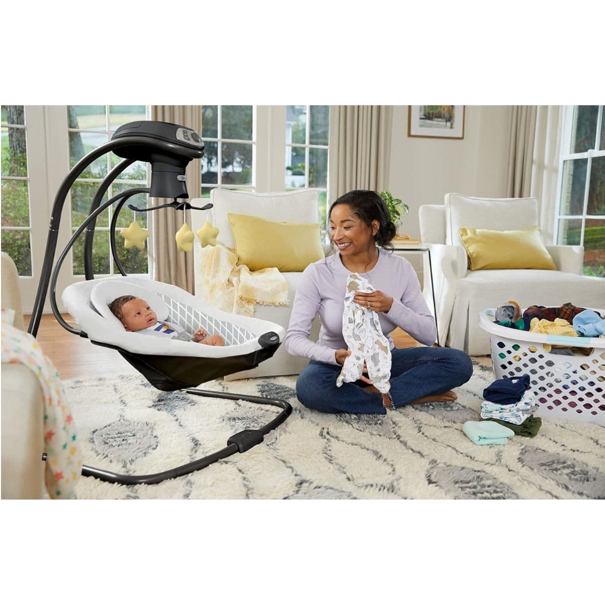 Graco Simple Sway LX Baby Swing with Multi-Direction Lounger, Allister thumbnail 4