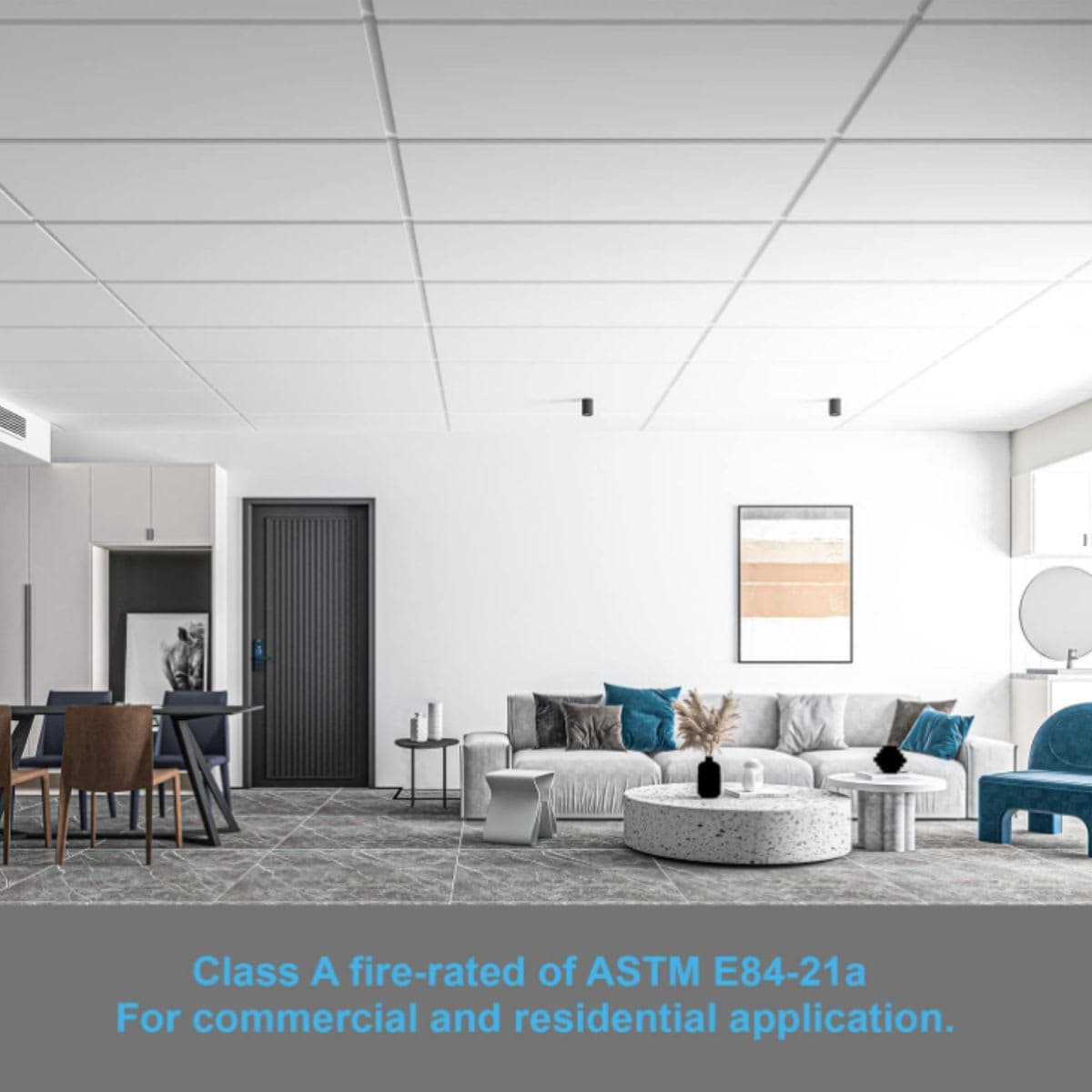 Art3d 10-Pack Smooth Drop Ceiling Tile 2ft x 4ft in White, PVC Ceiling Panel 24 x 48in. thumbnail 6
