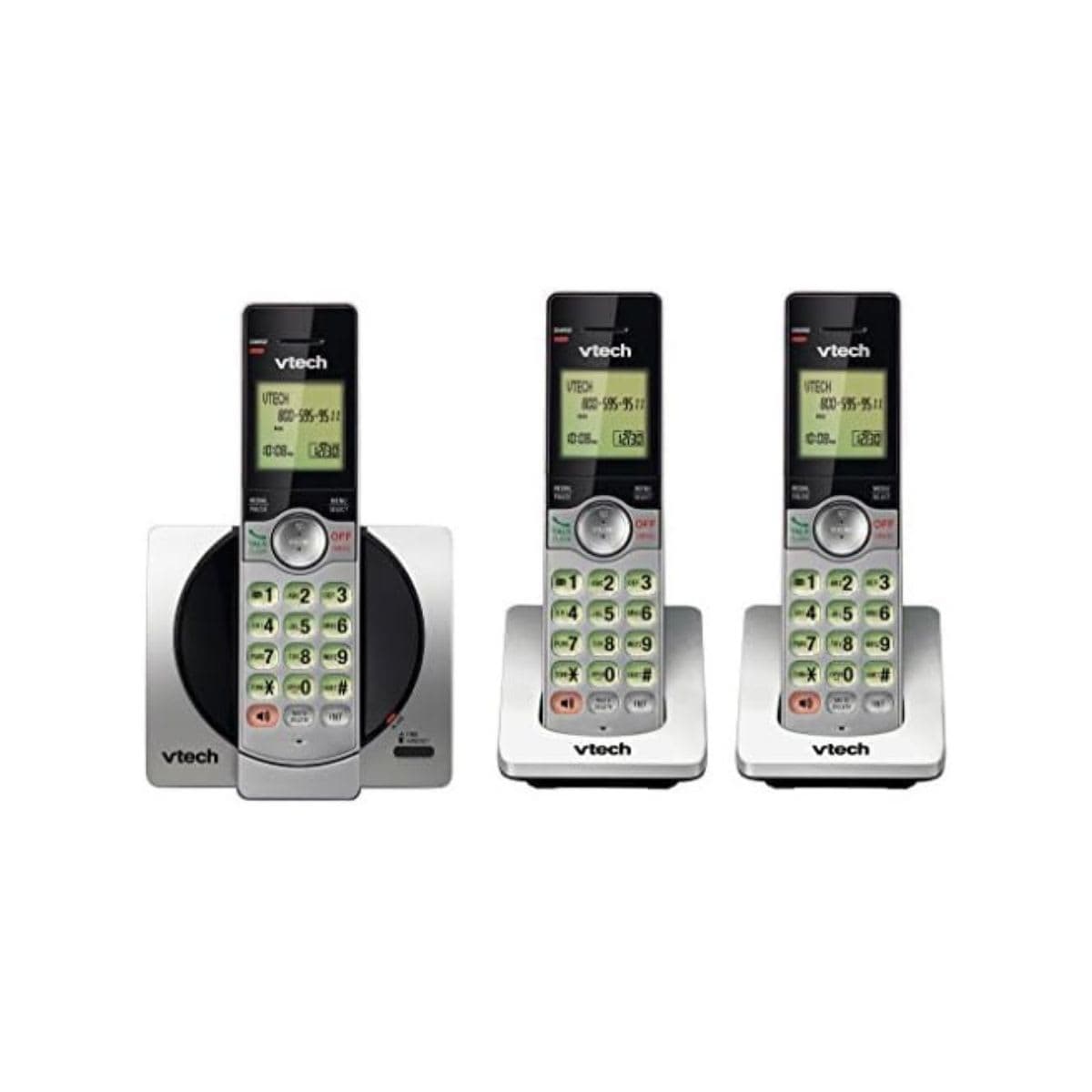 Three Handset Cordless Phone - Vtech Silver Black