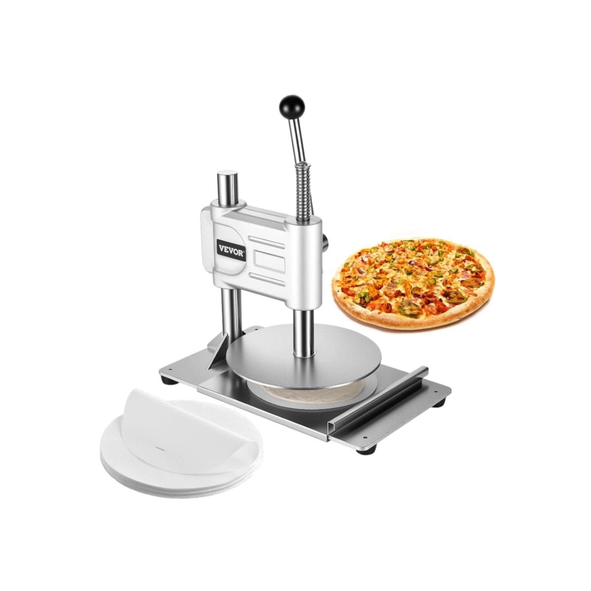 Manual Pizza Dough Press - Vevor Stainless Steel