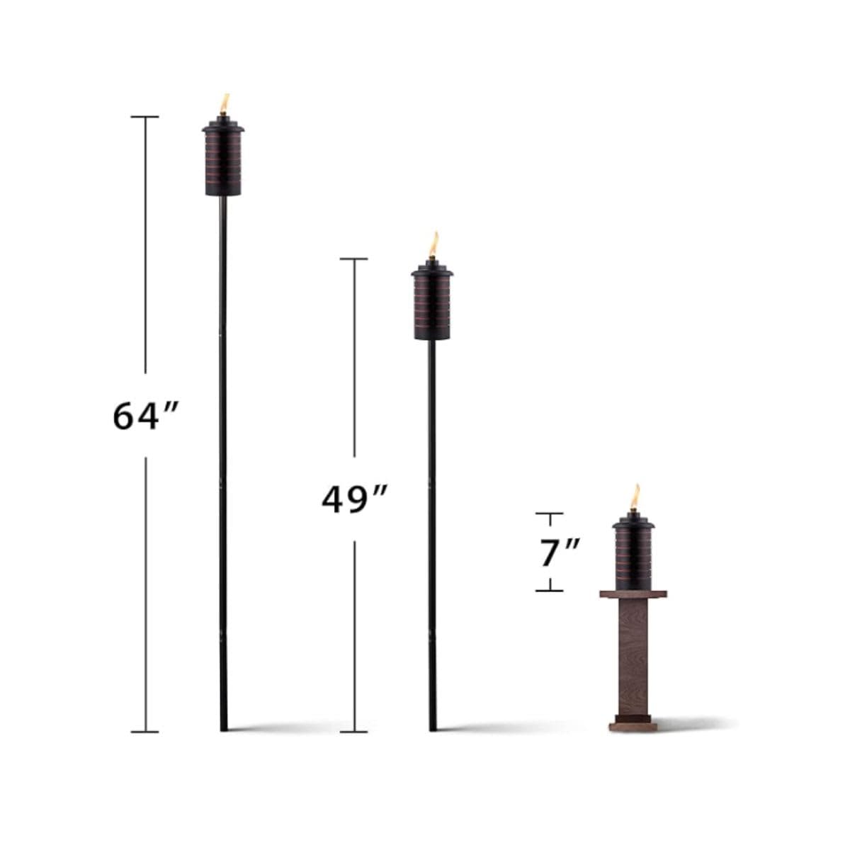 TIKI Metal Black & Orange Easy Install Outdoor Torches, 2-Pack – 65-Inch Decorative Torches for Patio, Lawn, Backyard & Garden – Weather-Resistant Torch Lighting with Wick & Snuffer thumbnail 3