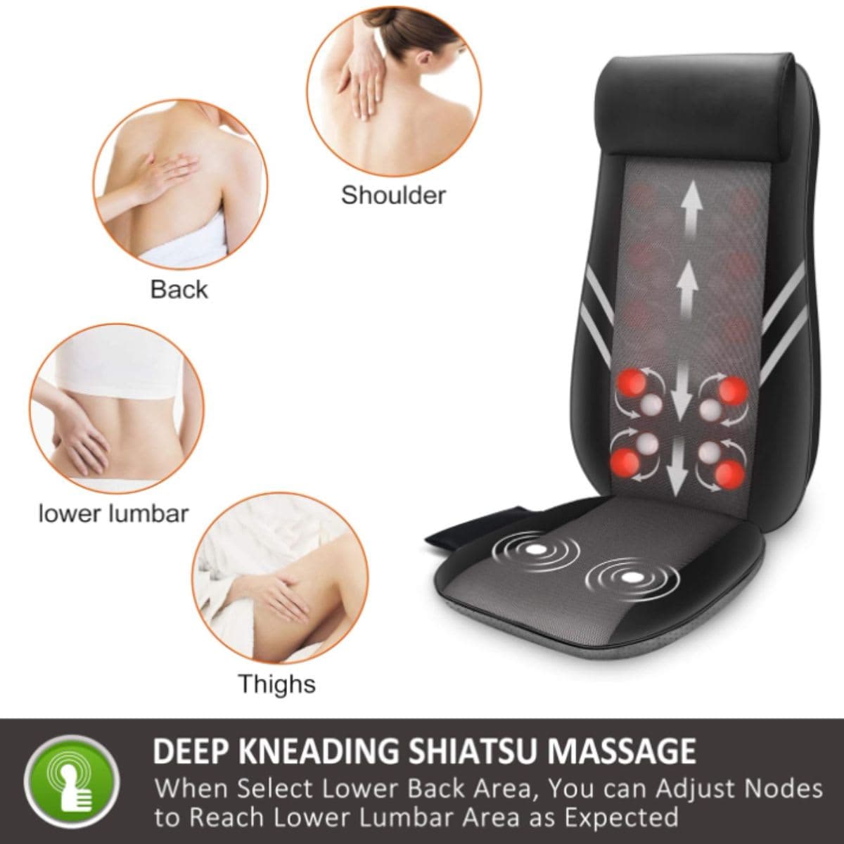 Snailax Shiatsu Back Massager with Heat, Massage Chair, Christmas Gifts for men women thumbnail 2