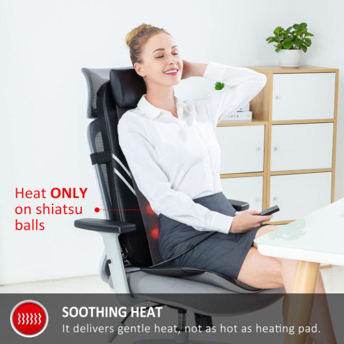 Snailax Shiatsu Back Massager with Heat, Massage Chair, Christmas Gifts for men women thumbnail 4