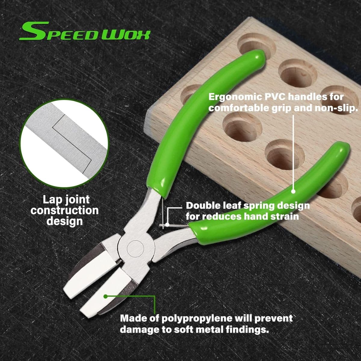 SPEEDWOX Double Nylon Jaw Pliers 5 Inches with Extra Nylon Jaws Wire Straightener Pliers with Double Leaf Spring Jewelry Making Tool for Beading Twisting Shaping Wire thumbnail 2