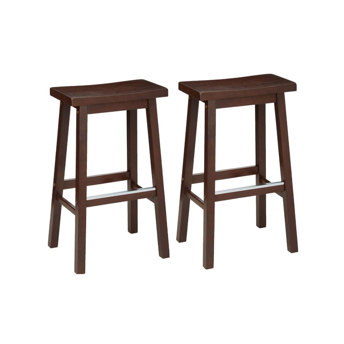 Wood Saddle Seat Stool - Amazon Basics Walnut Finish