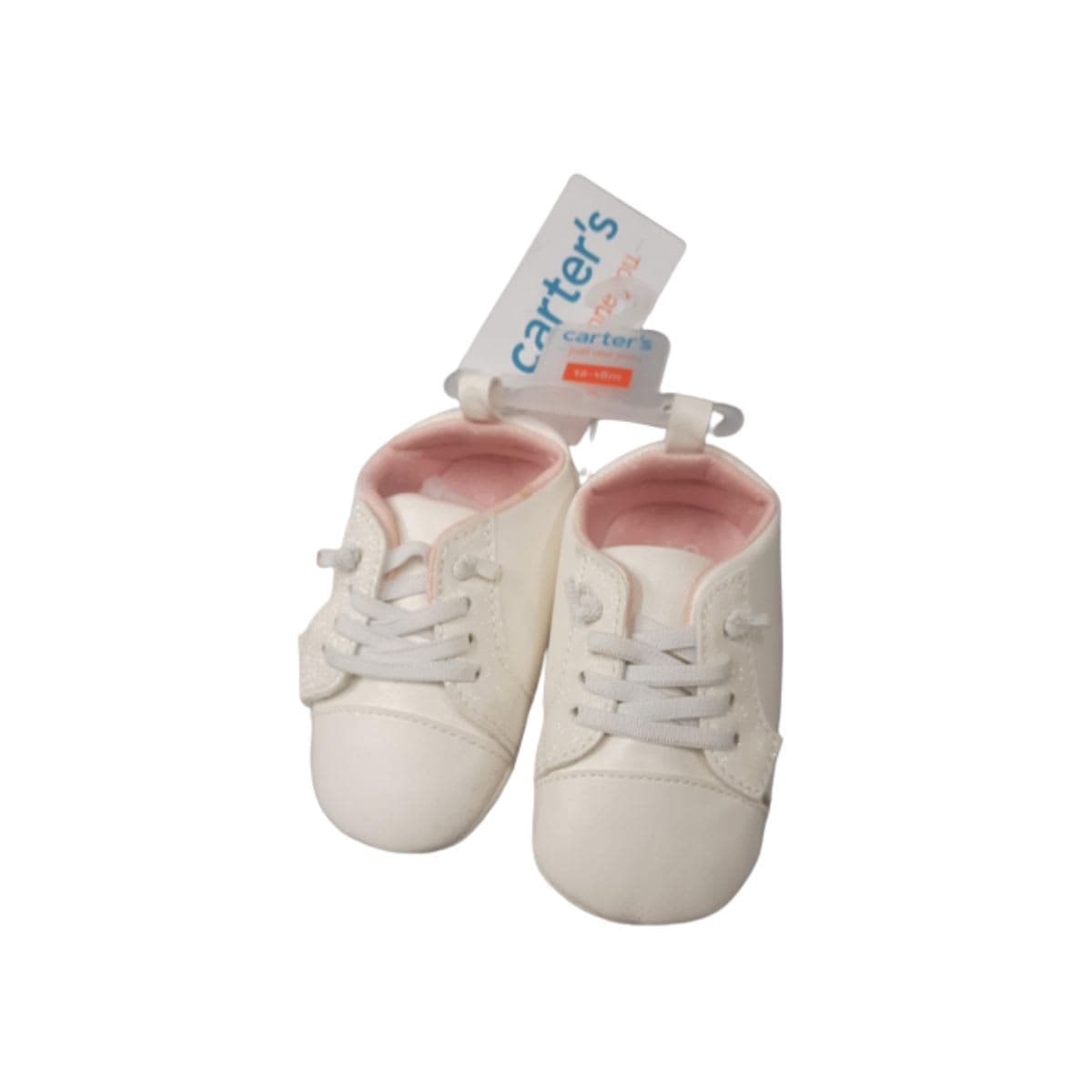 Carter's Girls White Baby Soft Sole Shoes First Walker Sneakers thumbnail 2
