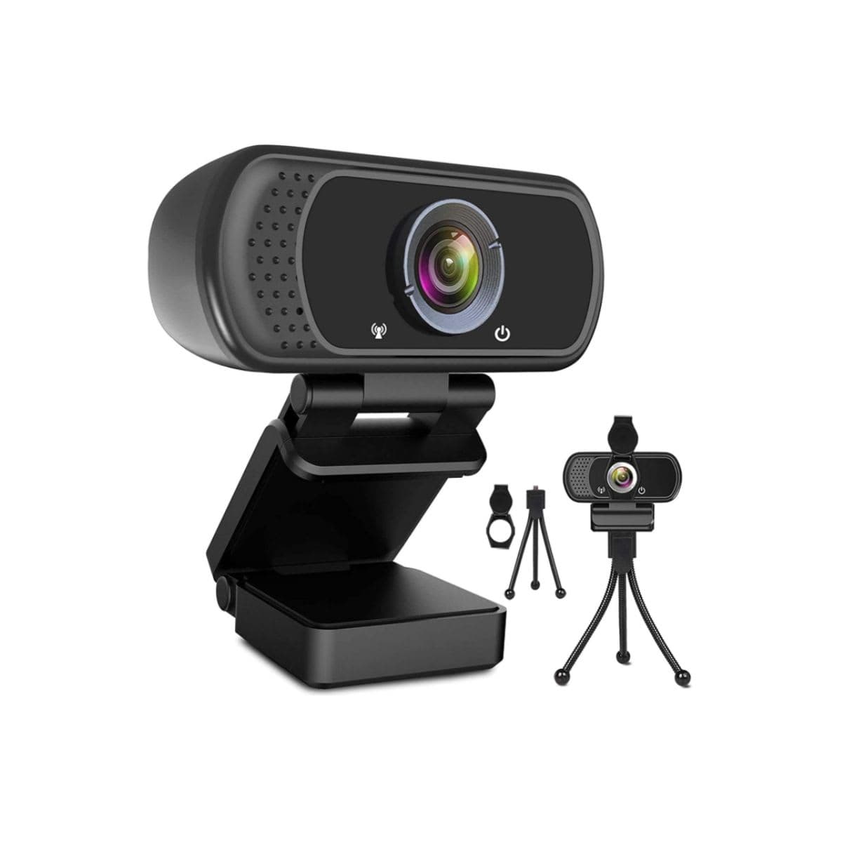 Webcam HD 1080p Web Camera, USB PC Computer Webcam with Microphone, Laptop Desktop Full HD Camera Video Webcam 110 Degree Widescreen, Pro Streaming Webcam for Recording, Calling, Conferencing, Gaming