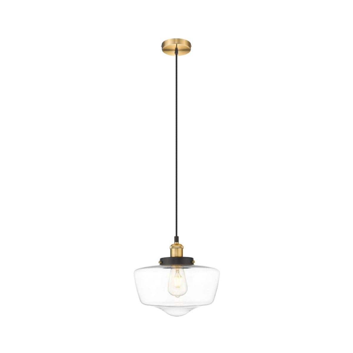 Semi-Flush Ceiling Light - Contemporary Brass Black
