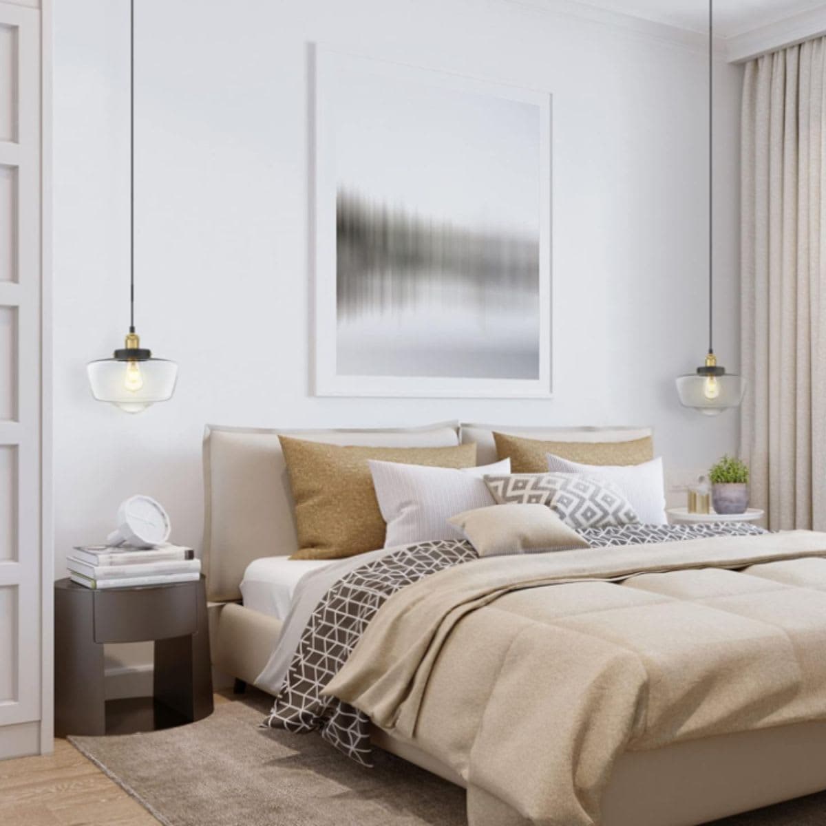 Semi-Flush Ceiling Light - Contemporary Brass Black thumbnail 3