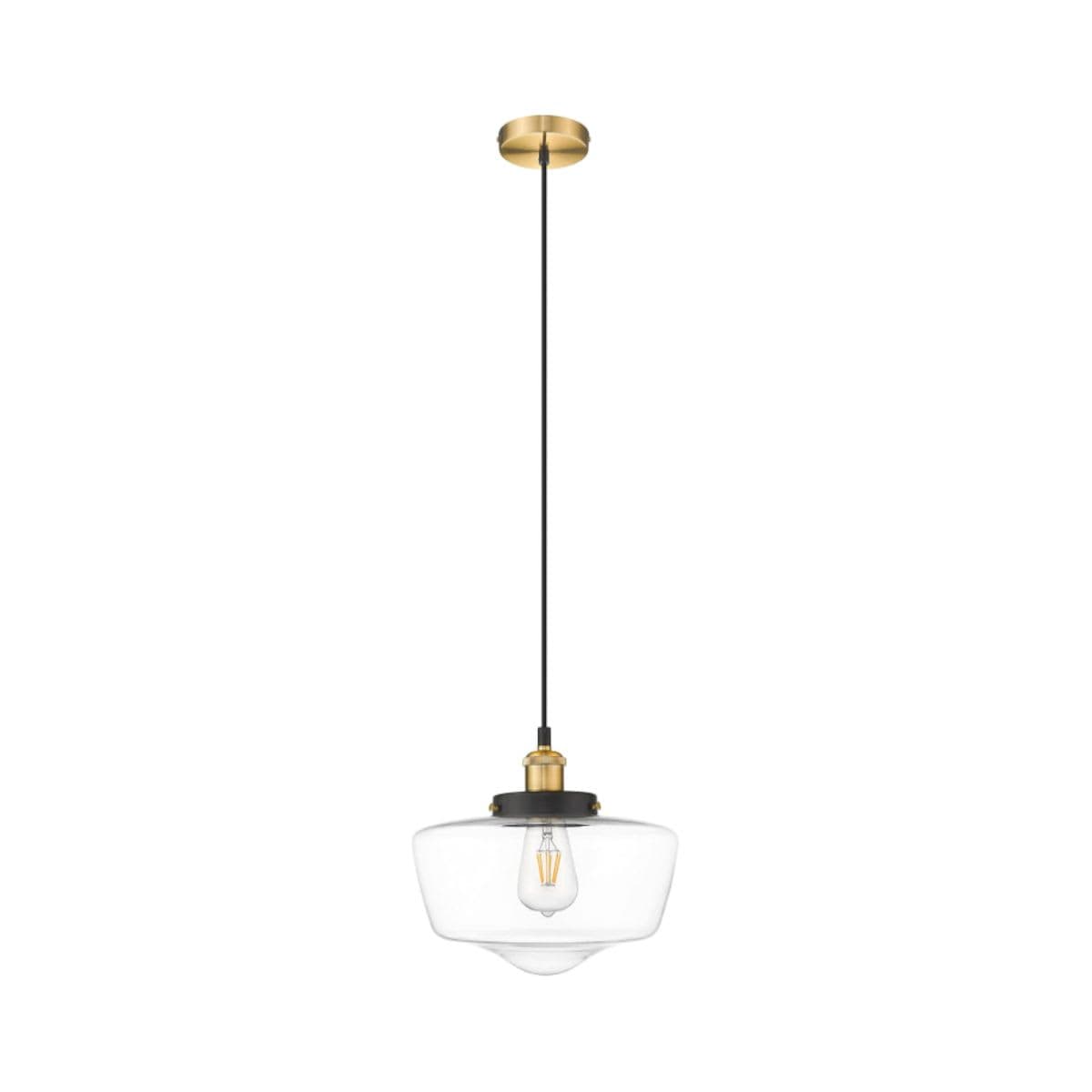 Semi-Flush Ceiling Light - Contemporary Brass Black thumbnail 4